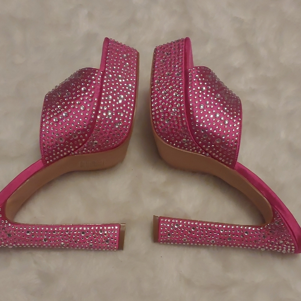 Pink Rhinestone Platform Heels - Picture 8 of 15